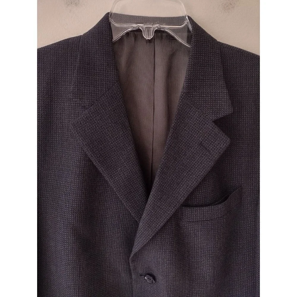Vintage Oscar De La Renta 100% Wool Sport Suit Jacket Men's Size 42 R Gray‎